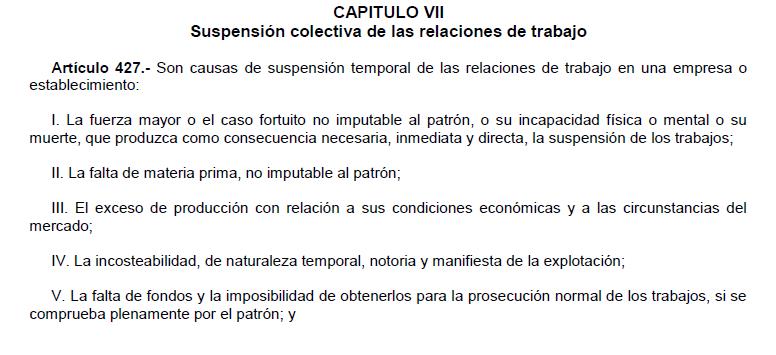 Suspension de relaciones de trabajo 3