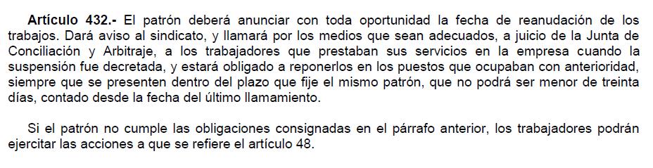 Suspension de relaciones de trabajo 8